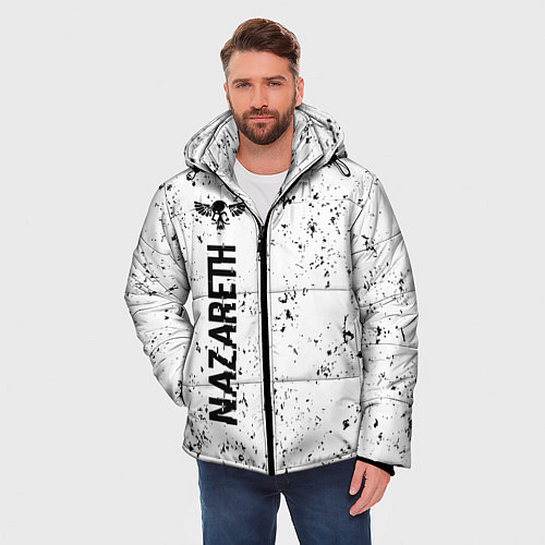 Мужская зимняя куртка Nazareth glitch на светлом фоне: по-вертикали / 3D-Черный – фото 3