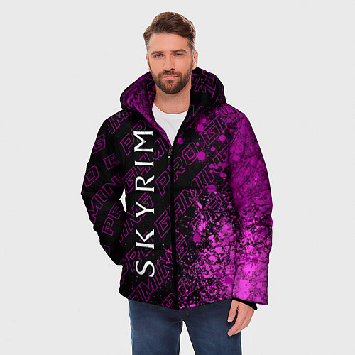 Мужская зимняя куртка Skyrim pro gaming: по-вертикали / 3D-Черный – фото 3