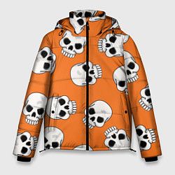 Куртка зимняя мужская Черепки для хэллоуина, цвет: 3D-черный