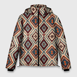 Куртка зимняя мужская Ковёр этнические узоры, цвет: 3D-светло-серый