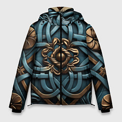 Куртка зимняя мужская Симметричный орнамент в кельтской стилистике, цвет: 3D-красный