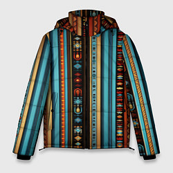 Мужская зимняя куртка Этнический паттерн в вертикальную полоску