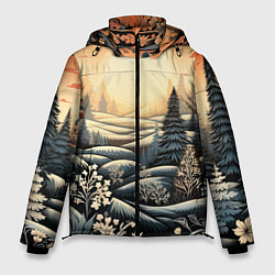 Мужская зимняя куртка Зимний предновогодний пейзаж