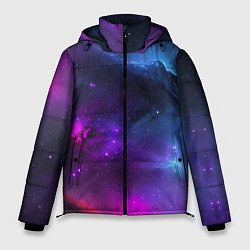 Мужская зимняя куртка Бескрайний космос фиолетовый