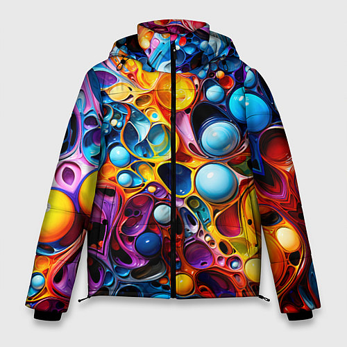 Мужская зимняя куртка Космическая фантазия / 3D-Красный – фото 1
