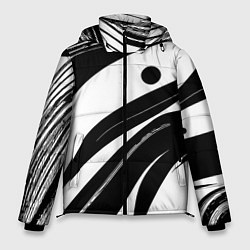 Мужская зимняя куртка Abstract black and white composition