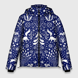 Мужская зимняя куртка Зимний лес в скандинавском стиле - паттерн