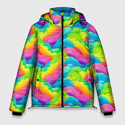 Мужская зимняя куртка Разноцветные облака из бумаги паттерн