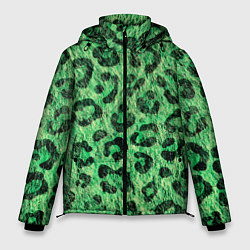 Мужская зимняя куртка Зелёный леопард паттерн