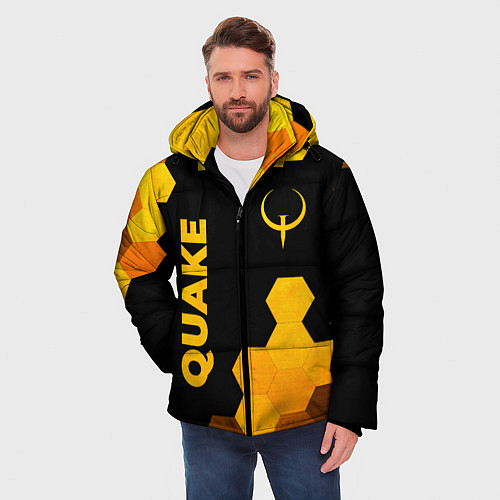 Мужская зимняя куртка Quake - gold gradient вертикально / 3D-Черный – фото 3