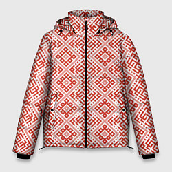 Куртка зимняя мужская Сварожич - славянский орнамент, цвет: 3D-черный