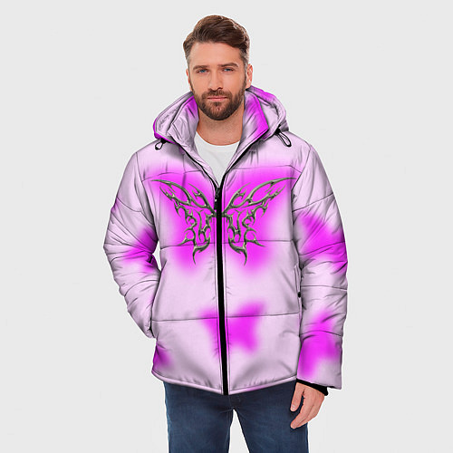 Мужская зимняя куртка Y2K purple butterfly / 3D-Черный – фото 3