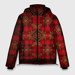 Мужская зимняя куртка Красная шотландская клетка royal stewart