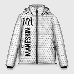 Куртка зимняя мужская Maneskin glitch на светлом фоне по-вертикали, цвет: 3D-черный