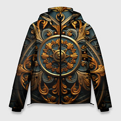 Куртка зимняя мужская Круглый орнамент в викингском стиле, цвет: 3D-светло-серый