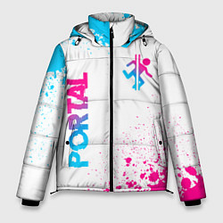 Куртка зимняя мужская Portal neon gradient style вертикально, цвет: 3D-черный