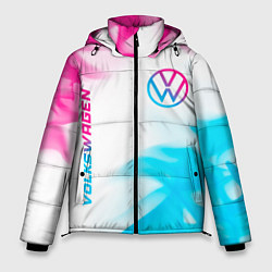 Куртка зимняя мужская Volkswagen neon gradient style вертикально, цвет: 3D-черный