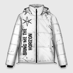 Куртка зимняя мужская Bring Me the Horizon glitch на светлом фоне по-вер, цвет: 3D-черный