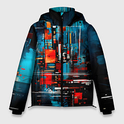 Куртка зимняя мужская Городская абстракция, цвет: 3D-красный