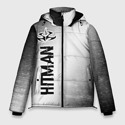 Куртка зимняя мужская Hitman glitch на светлом фоне по-вертикали, цвет: 3D-черный