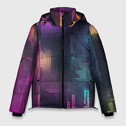 Мужская зимняя куртка Цветные пиксели retro