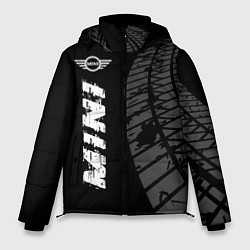 Куртка зимняя мужская Mini speed на темном фоне со следами шин по-вертик, цвет: 3D-черный