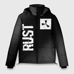 Куртка зимняя мужская Rust glitch на темном фоне вертикально, цвет: 3D-черный
