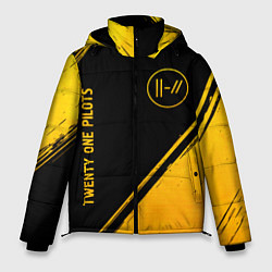 Куртка зимняя мужская Twenty One Pilots - gold gradient вертикально, цвет: 3D-черный