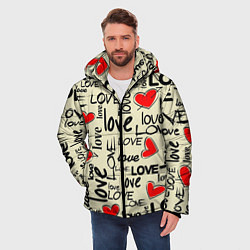 Куртка зимняя мужская Abstraction of love, цвет: 3D-черный — фото 2