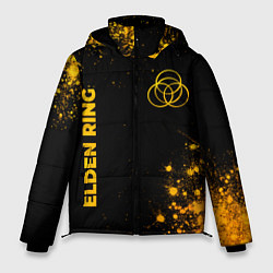 Куртка зимняя мужская Elden Ring - gold gradient вертикально, цвет: 3D-черный