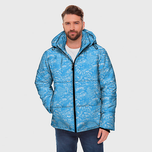 Мужская зимняя куртка Зимний снежный паттерн / 3D-Светло-серый – фото 3