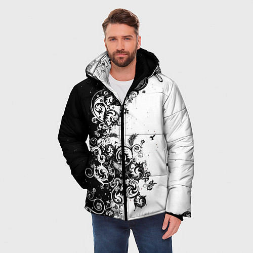 Мужская зимняя куртка Иллюстрация свободы / 3D-Черный – фото 3
