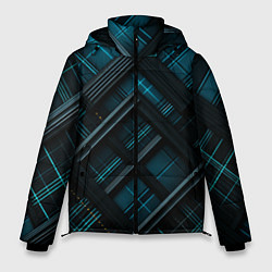Мужская зимняя куртка Тёмно-синяя диагональная клетка в шотландском стил