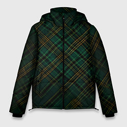 Мужская зимняя куртка Тёмно-зелёная диагональная клетка в шотландском ст