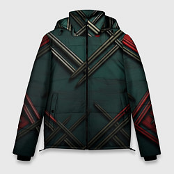 Куртка зимняя мужская Диагональный узор в шотландском стиле, цвет: 3D-красный