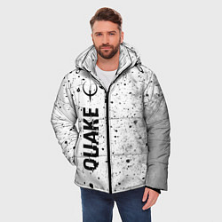 Куртка зимняя мужская Quake glitch на светлом фоне по-вертикали, цвет: 3D-черный — фото 2
