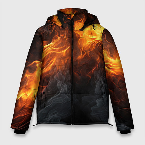 Мужская зимняя куртка Огонь и дым / 3D-Красный – фото 1