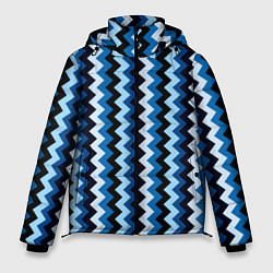 Куртка зимняя мужская Ломаные полосы синий, цвет: 3D-светло-серый