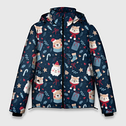 Мужская зимняя куртка New years pattern with animals