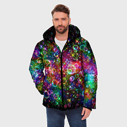 Куртка зимняя мужская Мыльные пузырики, цвет: 3D-черный — фото 2