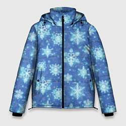 Мужская зимняя куртка Pattern with bright snowflakes