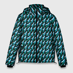 Куртка зимняя мужская Изумрудная чешуя дракона, цвет: 3D-светло-серый
