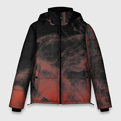 Мужская зимняя куртка Красный дым на чёрном