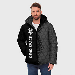 Куртка зимняя мужская Dead Space glitch на темном фоне по-вертикали, цвет: 3D-черный — фото 2