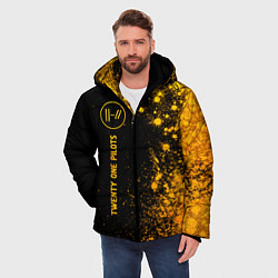 Куртка зимняя мужская Twenty One Pilots - gold gradient по-вертикали, цвет: 3D-черный — фото 2