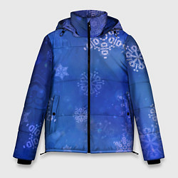 Мужская зимняя куртка Декоративные снежинки на фиолетовом