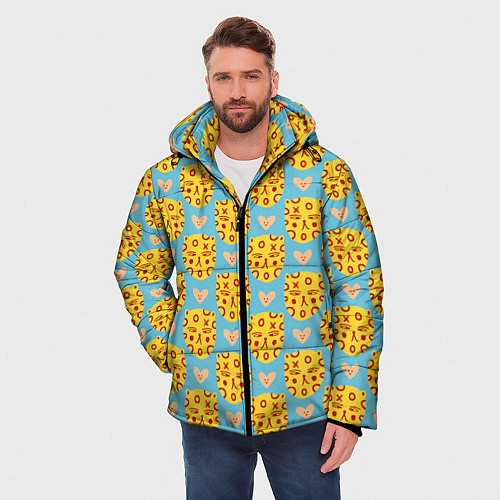 Мужская зимняя куртка Каракули леопарда / 3D-Светло-серый – фото 3