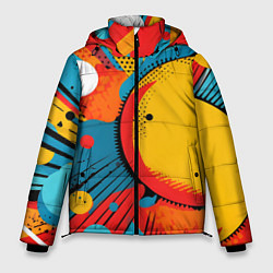 Куртка зимняя мужская Поп-арт абстракция, цвет: 3D-светло-серый