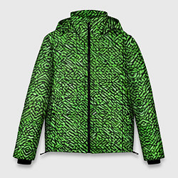Мужская зимняя куртка Чёрные и зелёные мазки