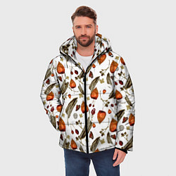 Куртка зимняя мужская Перья и физалис, цвет: 3D-черный — фото 2